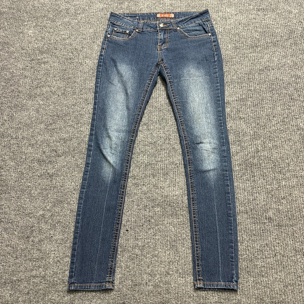 U-51 Womens Skinny Jeans Junior Size 5  Blue Denim Cotton‎ Stretch Low Rise